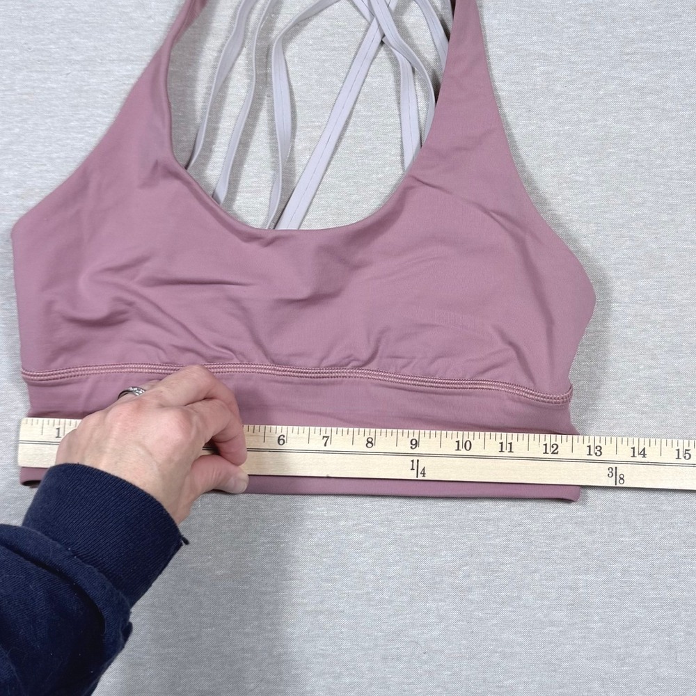 Lululemon Free To Be Wild Strappy Sports Bra Pink Mauve Size 6 Gym Yoga Workout - Picture 4 of 5